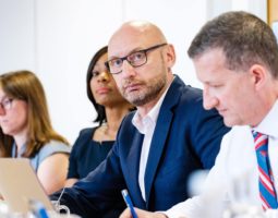 Man in a meeting